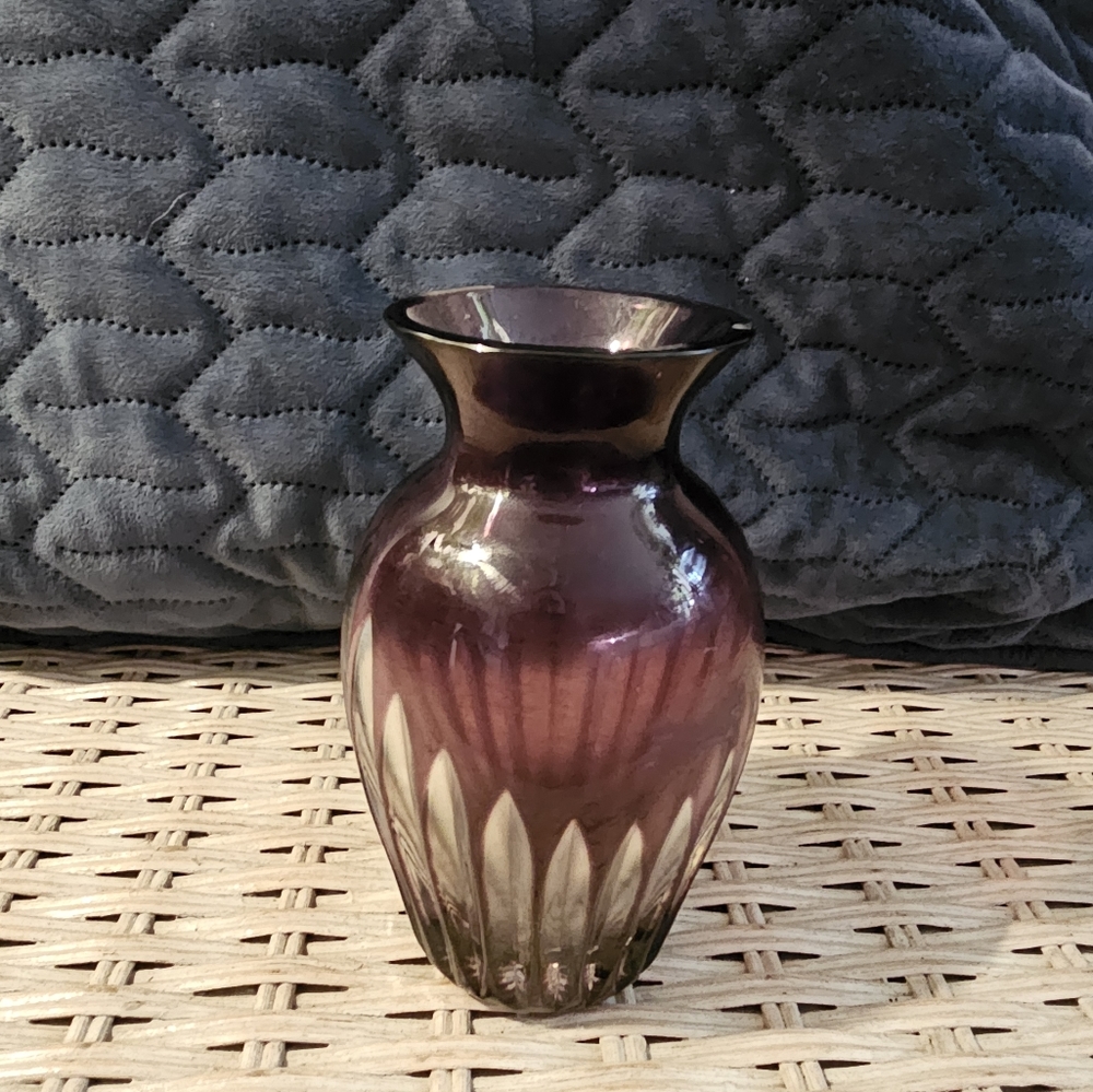 Vintage Purple cut to clear vase